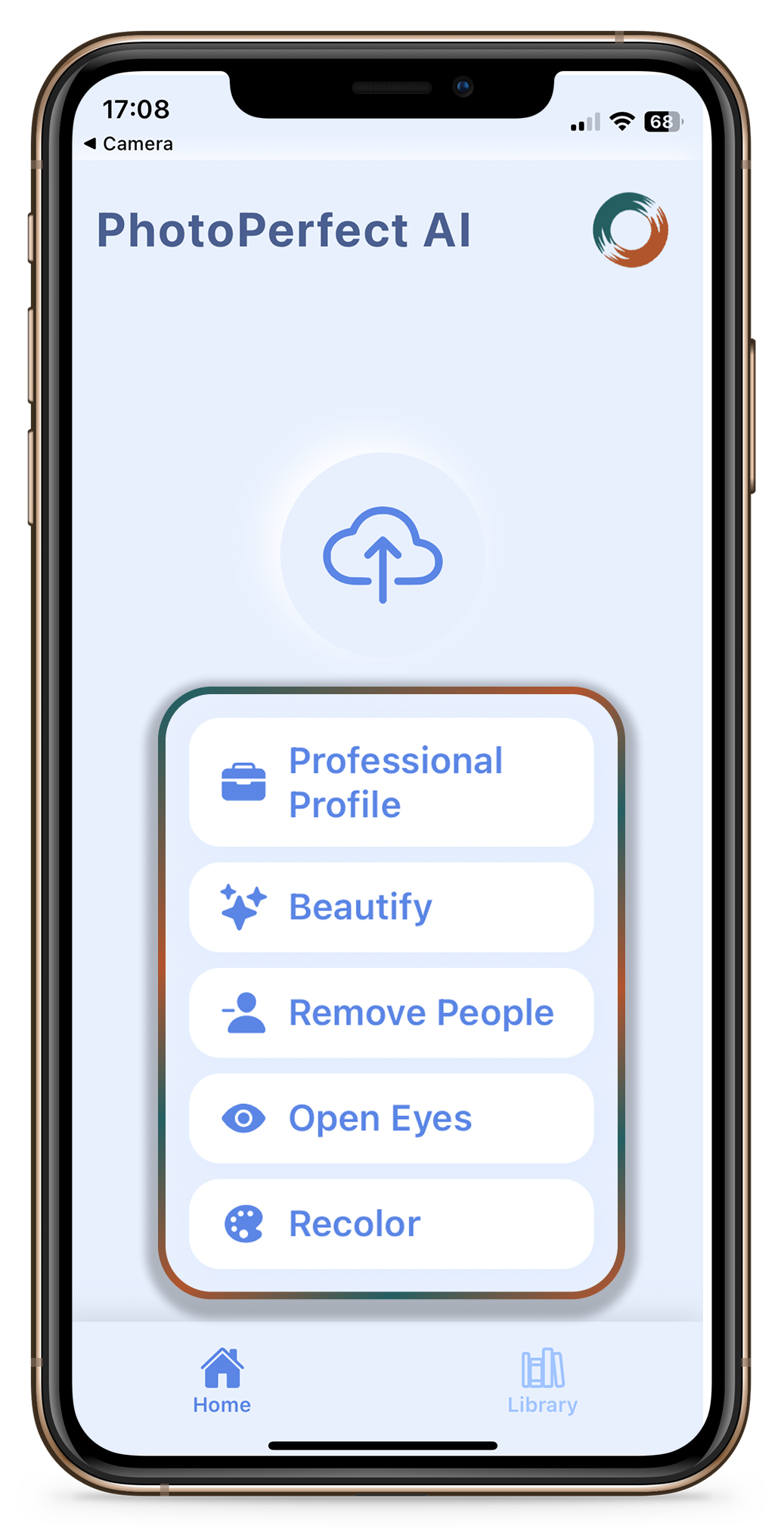 PhotoPerfect AI App Interface